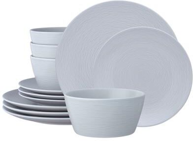Noritake Colorscapes Swirl 12-Piece Coupe Dinneware Set, Service for 4