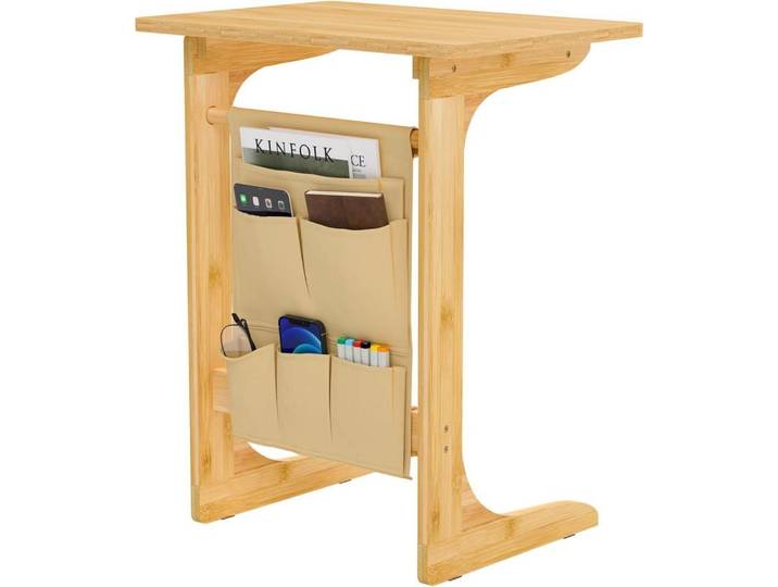 Beistelltisch C Form, 50x35x63 cm, Wohnzimmer Sofa Laptop Couch Kaffee Tisch