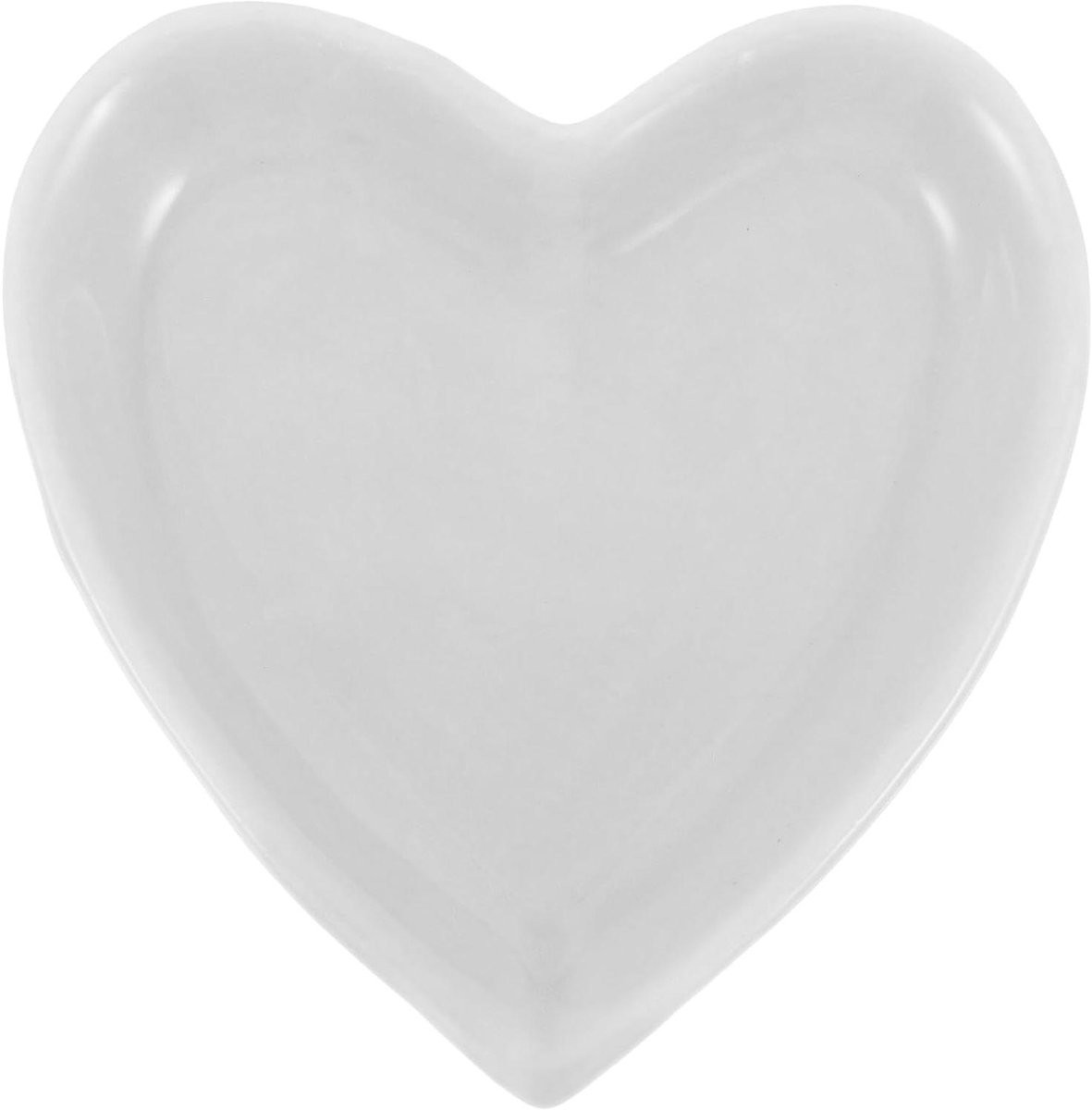Wit Hartvormig Sieradenschaal - Ringhouder en Bureau Decoratie - 9,5 cm