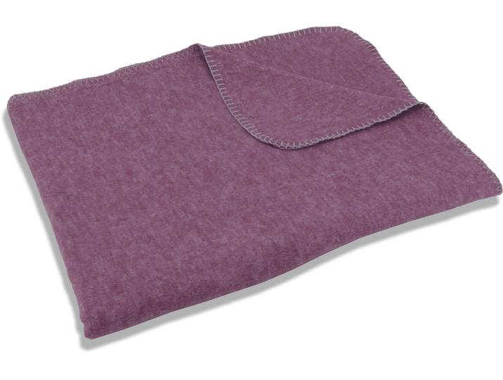 Wohndecke SETEX Kuscheldecke , rot (hellbordeaux), B:75cm L:120cm, Baumwolle, Polyester, Wohndecken, Wohndecke, mit Ziernaht in Melange-Optik, Kuscheldecke
