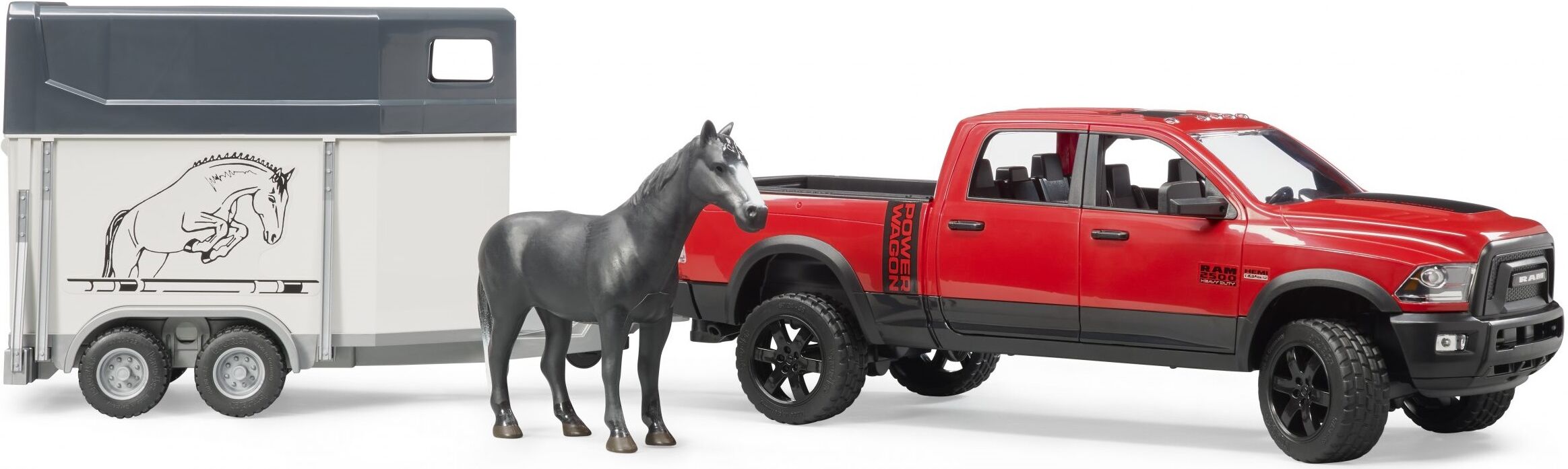 Camioneta RAM con Remolque y Caballo - BRUDER