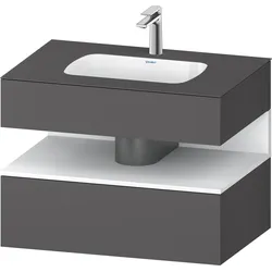 Duravit Collection One Einbauwaschtisch mit Konsolenwaschtischunterbau, 800x550x600mm, Nische Weiß Matt, QA4785018490000, Farbe: Graphit matt