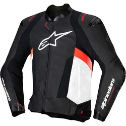 Alpinestars Missile V3 Lederjacke - schwarz-weiss-neonrot - 56