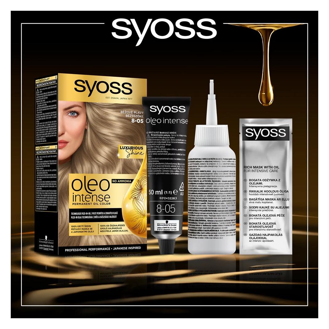 Syoss Oleo Intense hair dye 8-05 brownish yellow For light hair (8-05 Beige Blond) (140592)