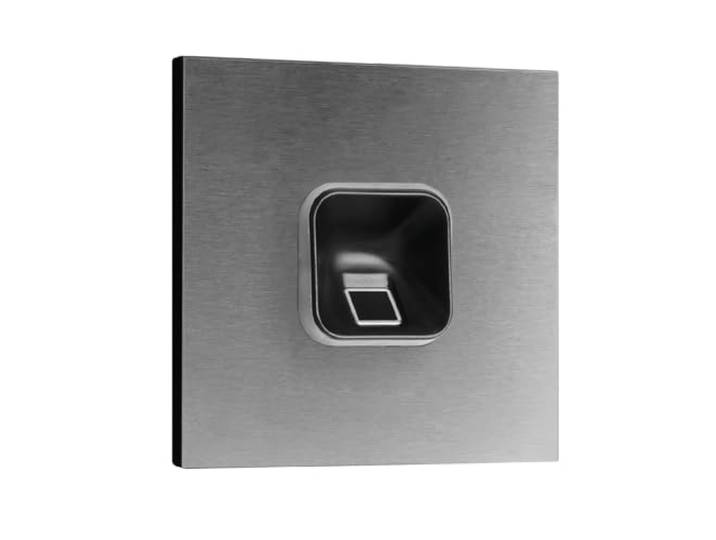 EKEY 204702 sLine Fingerprintset (Fingerprint Schwarz, Gira 106 Sprechanlagenmodul Edelstahl V2A, Controller), Biometrische Zutrittslösung für Sprechanlage Gira, 0,4 W, 12-24 V, Schwarzer Fingerprint