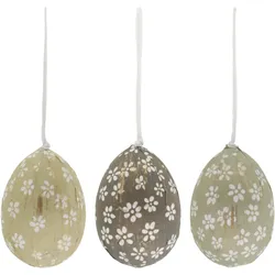 Chic Antique Ostereier Hänger mit Blumen Set (3-teilig), Bunt 2 Ø: 5 cm, Höhe 7 cm