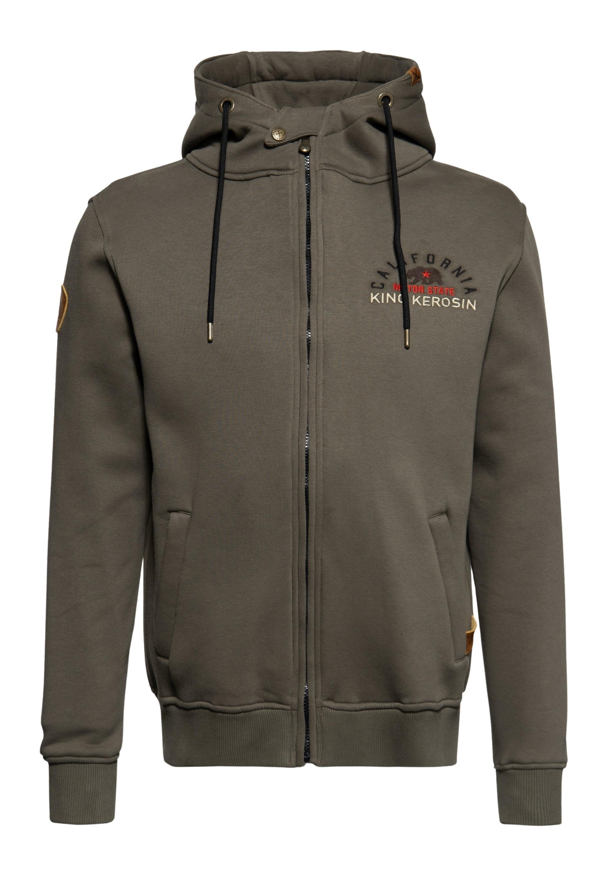 King Kerosin Herren Outdoor Sweatjacke KK Adventure Gear - Motor State California braun