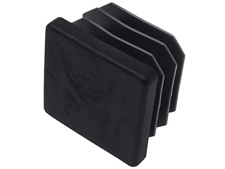 Adsamm® / 100 x Lamellenstopfen/Schwarz / 36x36-38x38 mm/Quadratisch/Möbelgleiter für Stahlrohrstühle/Endkappen für Quadrat-Rohre