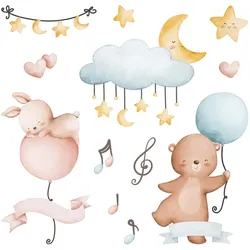WANDAUFKLEBER 130x193cm - Tiere und Ballons