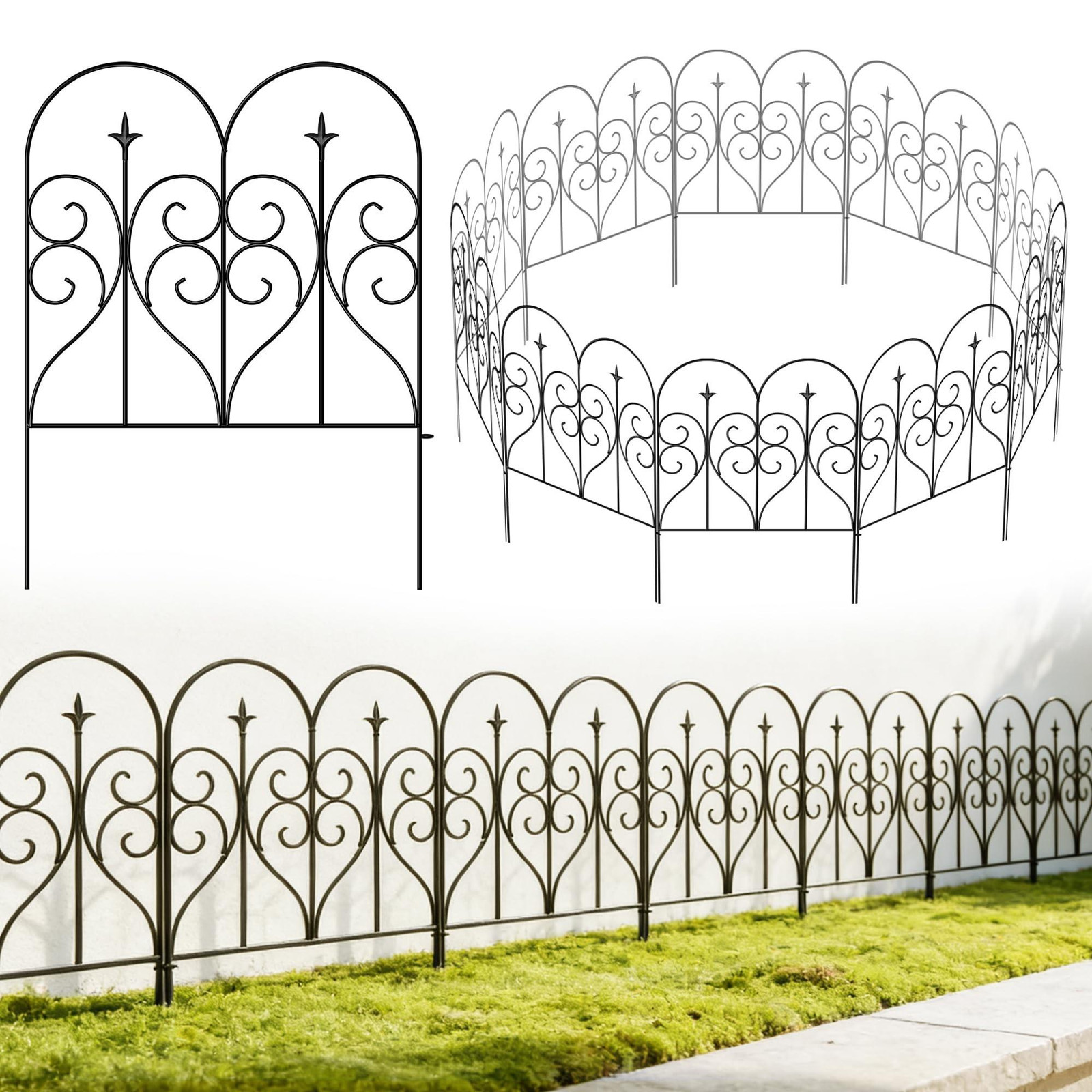 Decoratieve metalen tuinafscheiding voor buiten