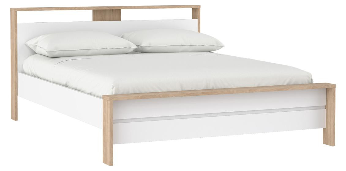 Giga Living Bed Jackson Hickory Wit Hoogglans A 170x225cm
