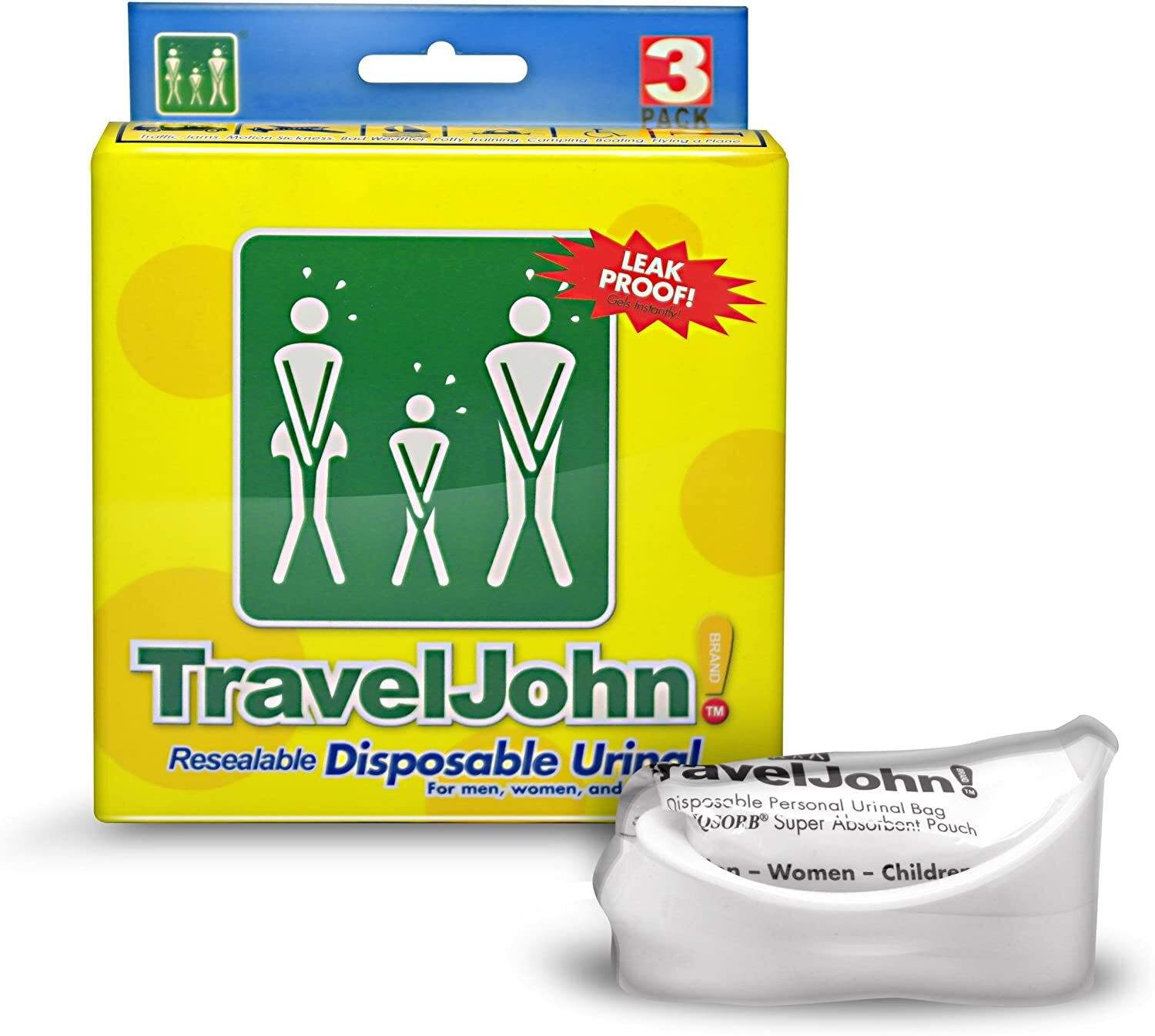 TravelJohn Huisdier Urinezakjes, 3 stuks
