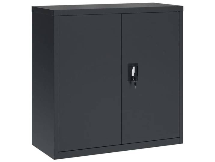 391924& Armoire Métallique de Bureau - Classeur anthracite 90x40x90 cm acier