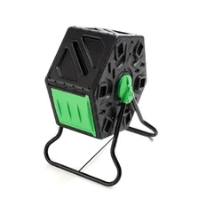 GreenYard Trommel-Komposter aus witterungsbeständigem Material,  65L Volumen - Schwarz / Grün