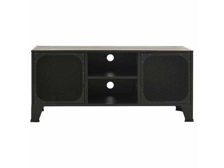 NEW Gris Meuble télé - - Meuble TV Gris 105x36x47 cm Métal et MDF - design moderne(1parcel)5827471