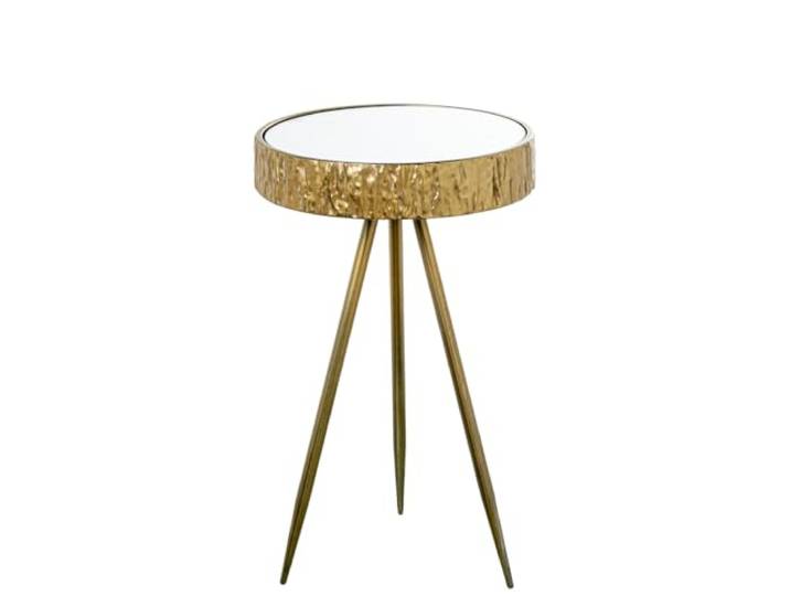 DRW Set mit 2 Beistelltischen aus Metall in Gold, 30 x 30 x 50 cm