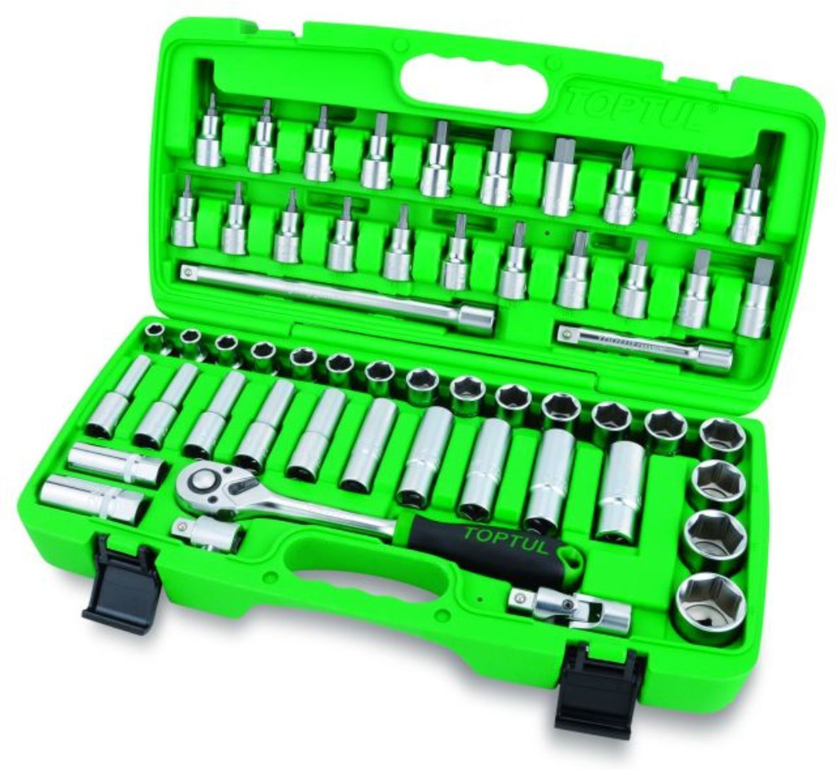 Werkzeugkasten TOPTUL 1/2 zoll 55 teilig (SL, PH, 6-kant, TORX)