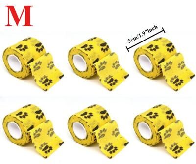 Uplift Picks PetCare Flex Self Adhesive Pet Bandage Wrap For Dogs And Cats yellow Claw 6 Pcs