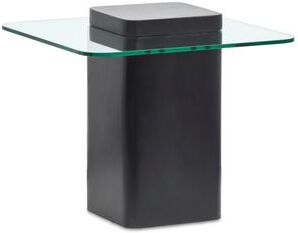 Magnussen Home Furnishings Magnussen Home Donora Clear Glass And Obsidian Square End Table - 21.65''W x 21.65''D x 19.69''H