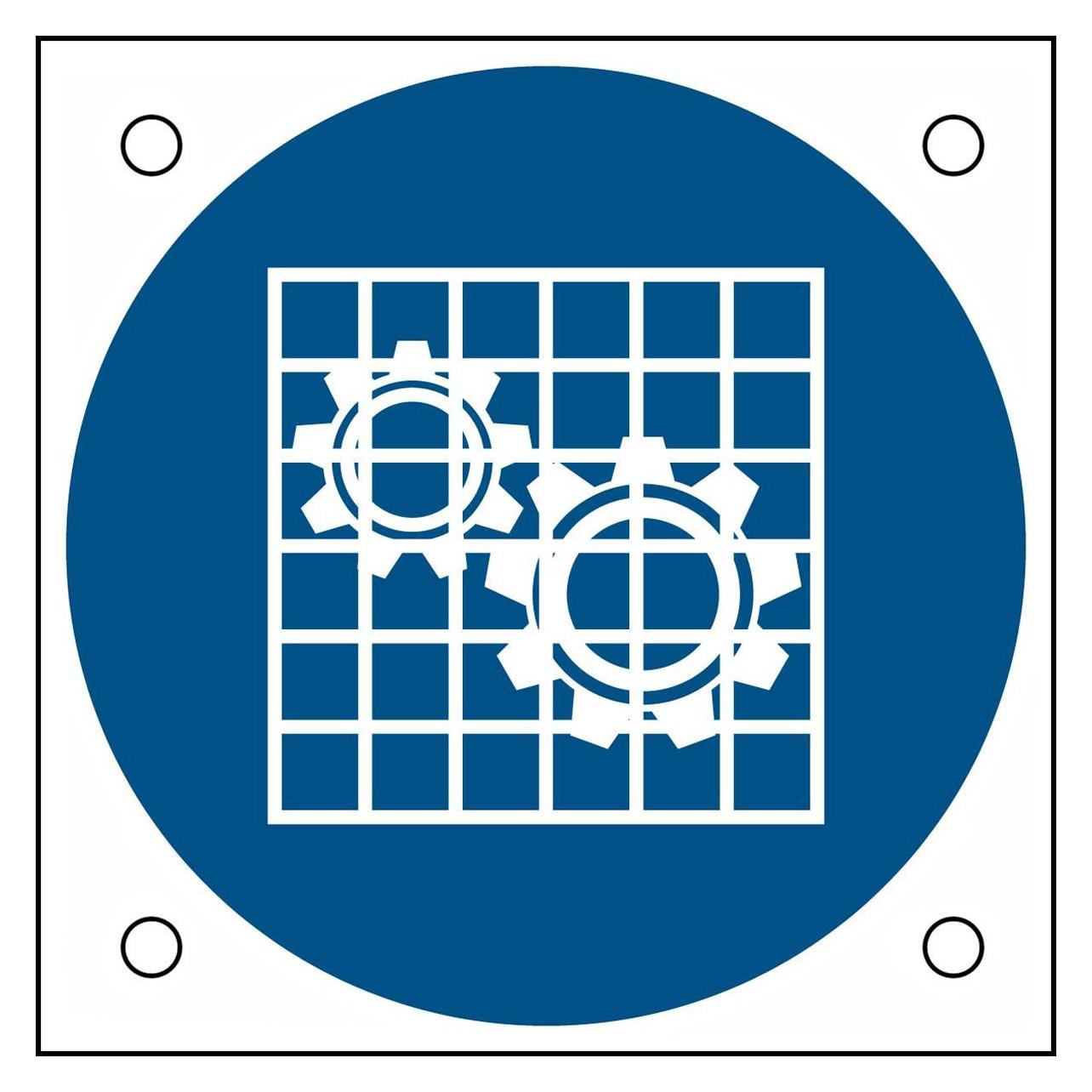 Brady ISO Safety Sign - Check guard (M/M027/NT/ALU05-50X50-1)