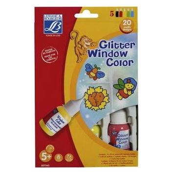 Hobby2you Window colour glitter 4x35ml +1x60ml sort (35 ml) (807363)
