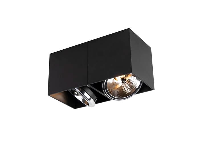 Spot design noir rectangulaire 2 lumières - Box