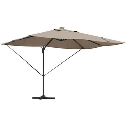 vidaXL Freischwingende Roma-Paillard mit LEDs Taupe 352x251x265 cm Aluminium