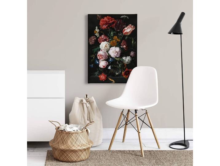 Leinwandbild Flowers In A Vase Polyester PVC / Fichtenholz Multicolor 50 x 70cm