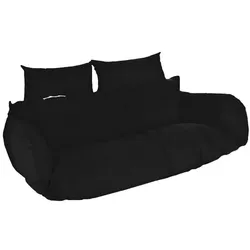 HOME DELUXE Polyrattan Hängesessel Kissen TWIN - Schwarz