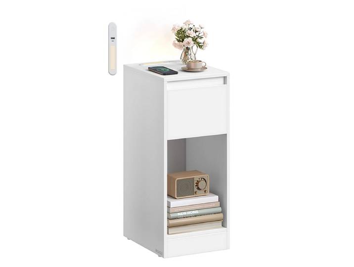 Nachttisch SONGMICS LIGHTY 1 Schublade 25x30x59.5cm wolkenweiss melamin