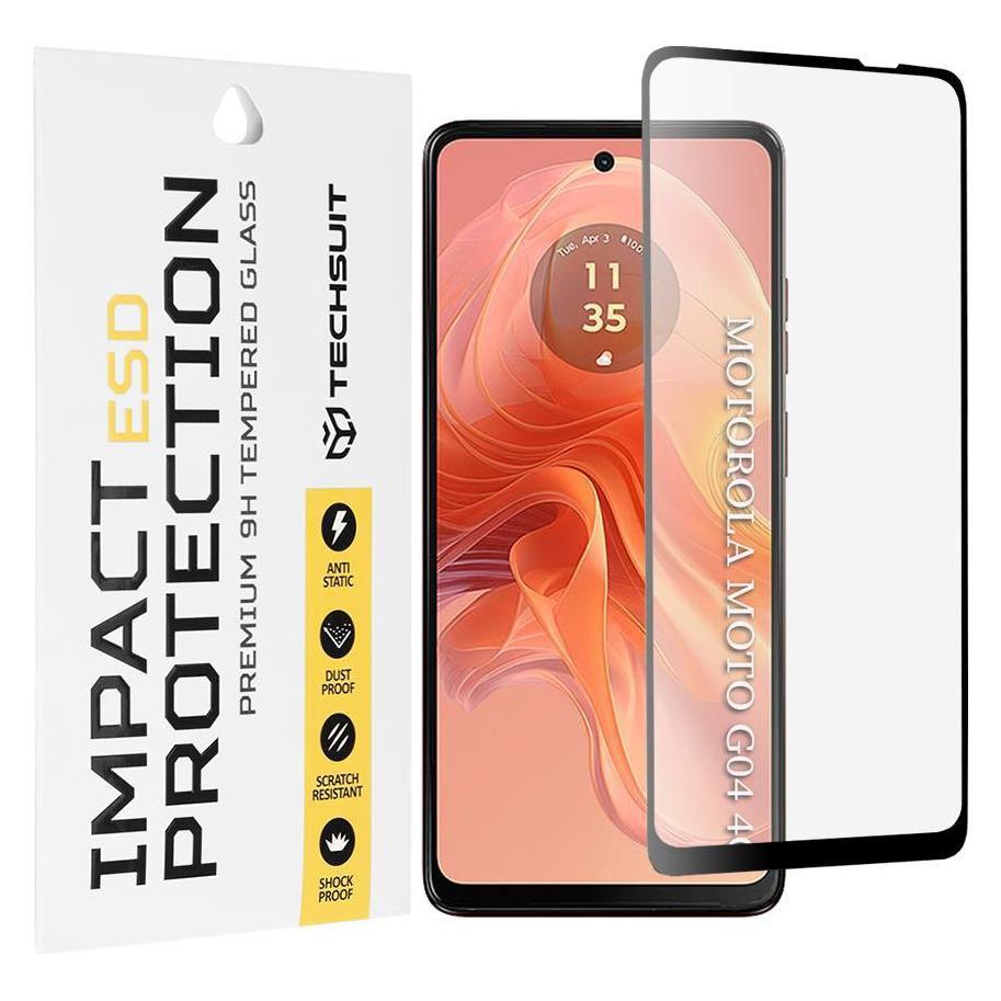 Techsuit - ESD Glass - Motorola Moto G04 /G04s / Moto G24 / Moto G24 Power / Moto E14 - Black (Motorola Moto E14, Motorola Moto G04, Motorola Moto G24, Motorola Moto G24 Power) (60230446)