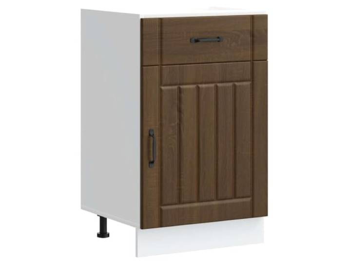 HKTMGDNG Küchenunterschrank 50x46x81,5 cm Braun Eichen-Optik Kompakter Unterschrank mit Schublade und Höhenverstellung für gezielte Ordnung im Küchenbereich und Esszimmer.