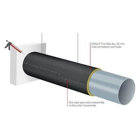 Rockwool Conlit Brandmatte Alu EI30/E60 Brandmatte 3800x1000x50 mm zur Branddämmung von runden Kanäl (3.80 m) (234101)