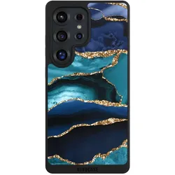 Nivocase Handyhülle für Samsung Galaxy S25 Ultra Hülle NIVOpure Case Schwarz Glitzer Look Marmor Trends (Samsung Galaxy S25 Ultra), Smartphone Hülle, Schwarz