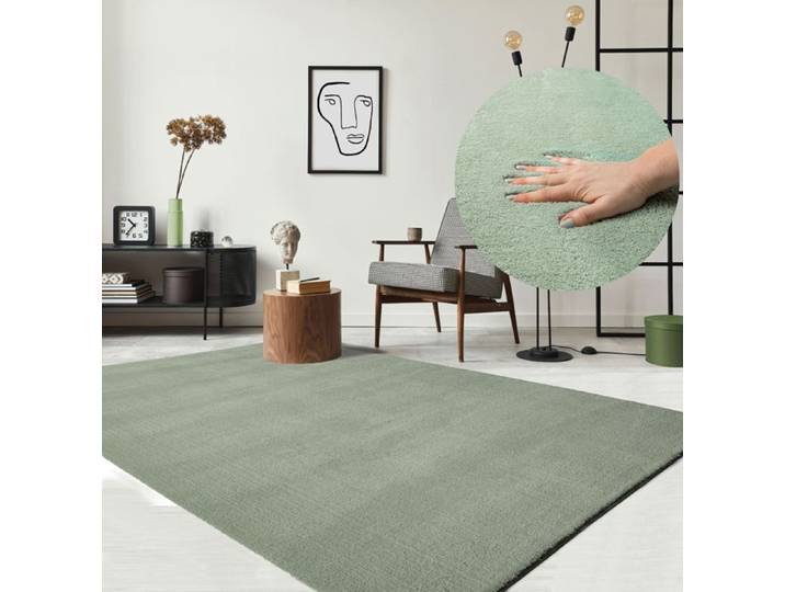 Tapis Moelleux - THE CARPET - Relax - Antidérapant - Lavable - Vert 240x340 cm