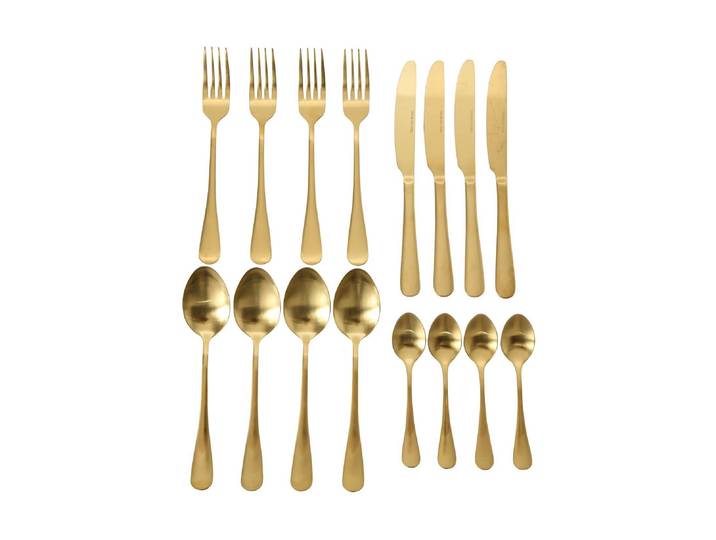 Besteck-Set BOLTZE Landlord 16-teilig , gold (goldfarben), 16 Stk., Edelstahl, Essbesteck-Sets, Besteck-Set