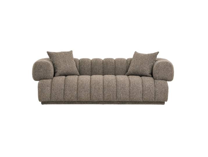 Canapé 3 places en tissu chenillé taupe