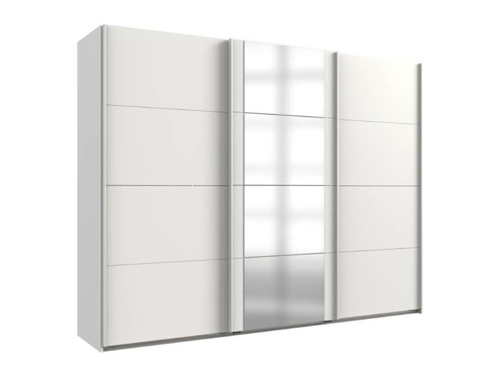 Wimex Barmbek Schwebetürenschrank 3-türig mit Spiegel - Dekor weiß, Spiegelglas - 270 - 208 Modern, Zeitlos