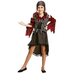 Kinderkleid "Piratin", weinrot/silber