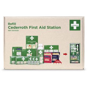Cederroth Cederroth Erste-Hilfe-Nachfüllset für Schulen & Betriebe, mit Wundspray, Nachfüllpack für  Erste-Hilfe-Station
