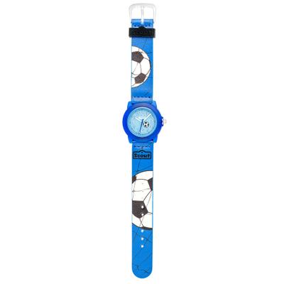 Quarzuhr SCOUT "Crystal, 280305030", blau (blau, weiß, schwarz), Armbanduhren, Kinder, Quarzuhr, Armbanduhr, Kinderuhr, Geschenkidee, Schulanfang, Jungen,Fußball