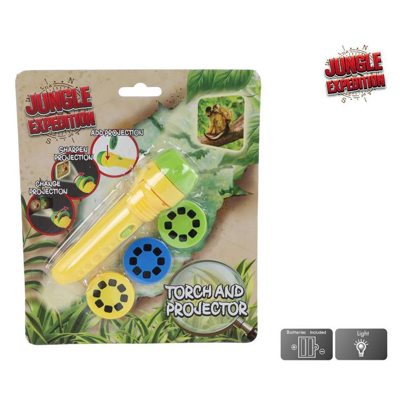 Dschungelexpedition Taschenlampenprojektor mit 24 Bildern, 11cm (570488)