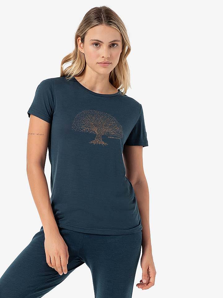 super.natural Funktionsshirt "Tree of Knowledge" in Dunkelblau - XL