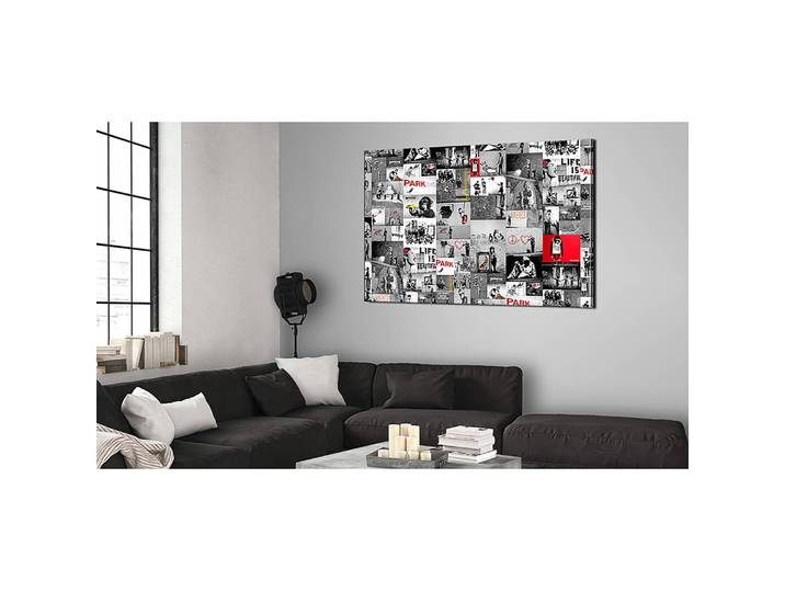 Bild Street Art Banksy Leinen Multicolor 60 x 40cm