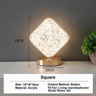 Evergreen Home Goods 3D Moon Lamp, USB Bedside Table Light, Crystal Touch Dimming Night Light For Bedroom, Girls Room Aesthetics, Home Decor square
