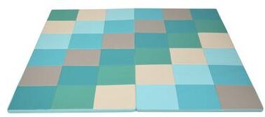 Costway 58 Inch Toddler Foam Play Mat Baby Folding Activity Floor Mat-Light Blue