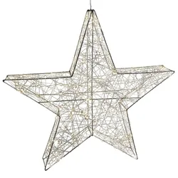 Weihnachtsstern 3D Draht – LED Stern mit Timer, Höhe 58 cm