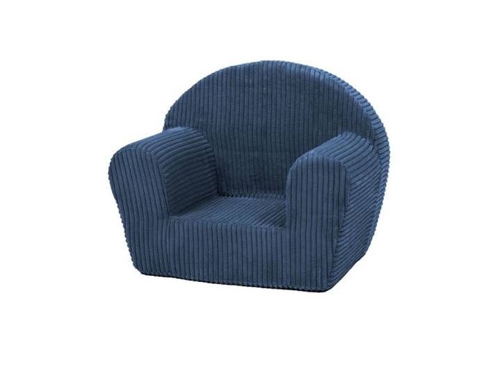 Fauteuil piqué enfant bleu marine velours côtelé