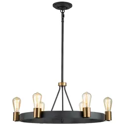 Pendelleuchte Deckenlampe Hängeleuchte Esszimmerlampe 6-flammig D 72,3 cm