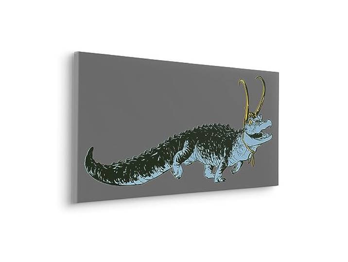 Komar Keilrahmenbild im Echtholzrahmen - Loki Alligator Variance - Größe 90 x 40 cm - Bild, Leinwandbild, Marvel, Kinderzimmer